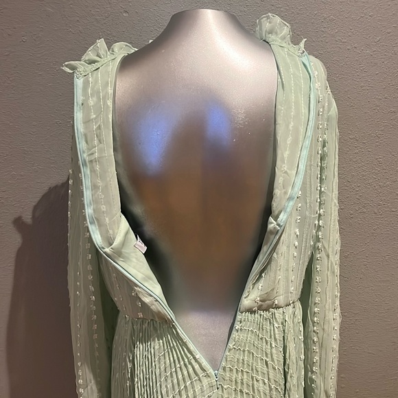 Ieena for Mac Duggal Embroidered Long Sleeve Ruffle Dress NWT - Picture 5 of 17